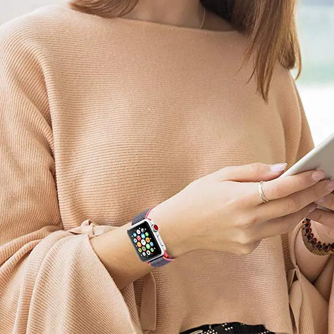 Ремешок для apple watch 5 44 мм 40 мм 42 мм 38 мм iwatch Series 3 2 1 нейлоновый спортивный ремешок для часов Браслет apple watch 5 4 band