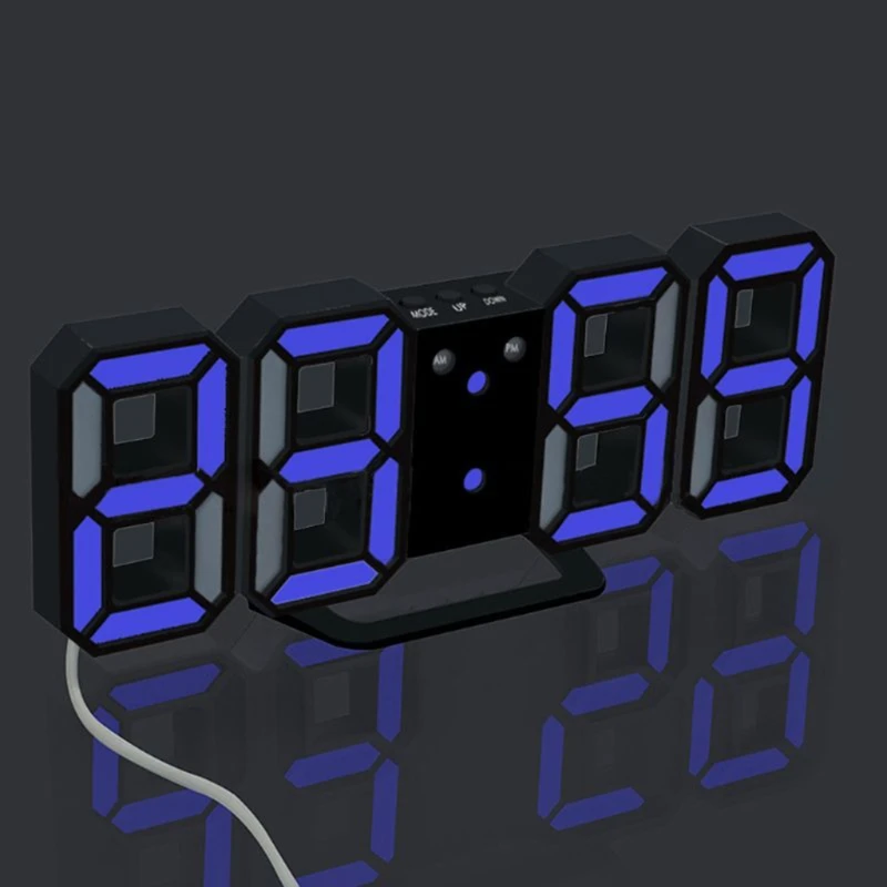 

Настольный светодиодный настенный 3d-будильник K1KA, декоративный бесшумный будильник 8,46 дюйма с автоматическим регулятором температуры и пр...