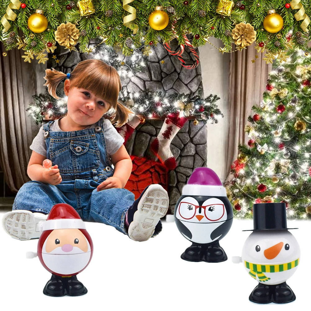 12Pcs/pack Kids Christmas Clockwork Gift Wind Up Santa Claus Snowman Penguin Toy Baby | Игрушки и хобби