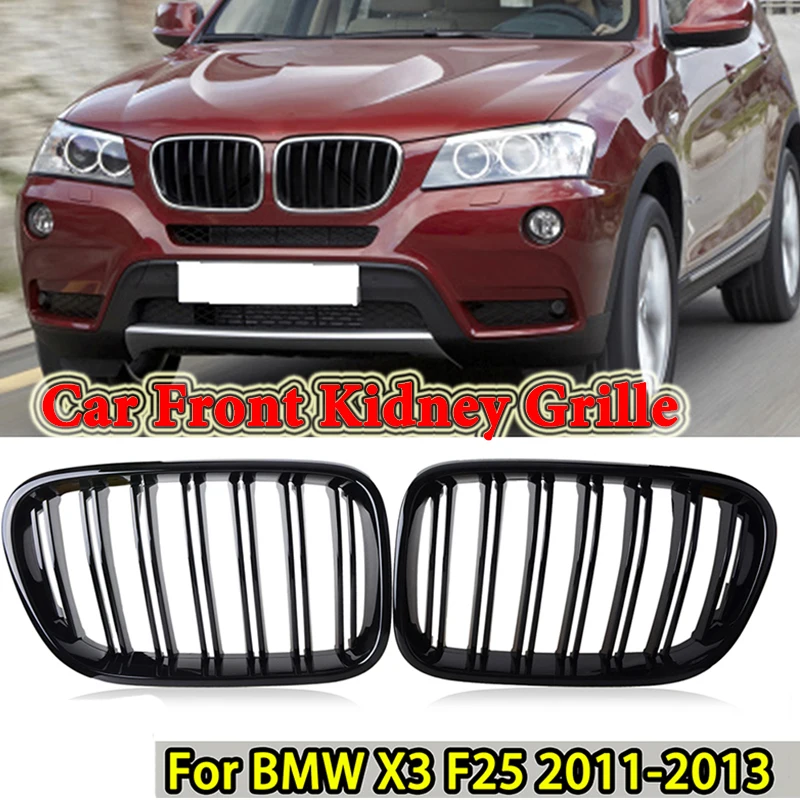 Front Kidney Grille Black Racing Air Inlet Grill Fit For BMW X3 F25 2010 2011 2012 2013 2014 Car Accessories Replacement Part