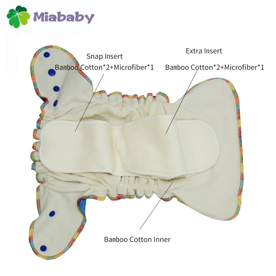 

Miababy Eco-friendly Cloth Diaper Bamboo Velour Fitted Baby Diaper Washale &Reusable cloth diapers wholesale freeshipping