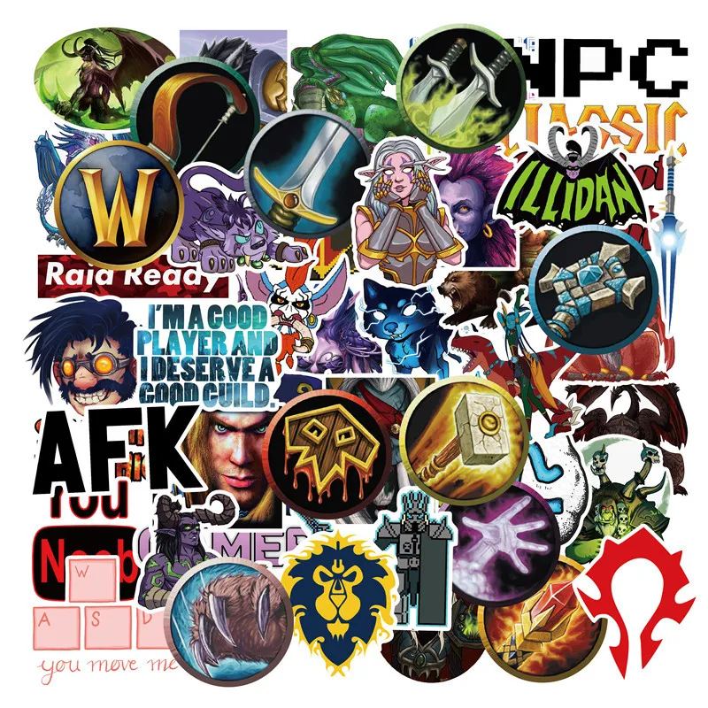 50 шт. водостойкие стикеры World of Warcraft для косплея|Наклейки творчества| |