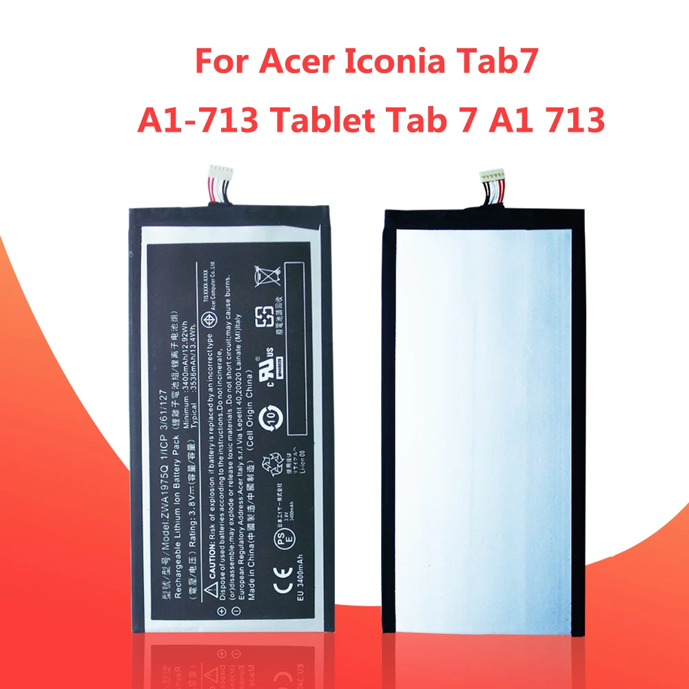 3400 мАч/Втч литий полимерная батарея ZAW1975Q для ACER A1 713 Iconia Tab 7 LZ отслеживание +