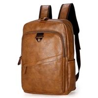 fashion men backpack waterproof pu leather travel to school new bag man large capacity teenager male mochila laptop backpacks