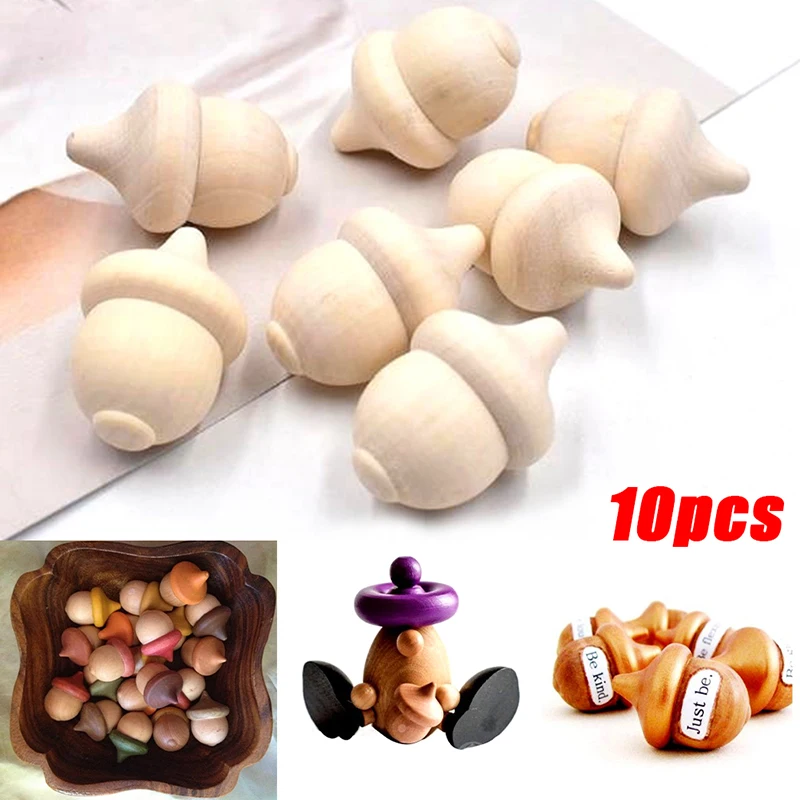 

10 шт. ручной работы картина из бука деревянная куклы Свободная Запчасти/DIY живопись древесные грибы конусов капли желуди креативная игрушка...