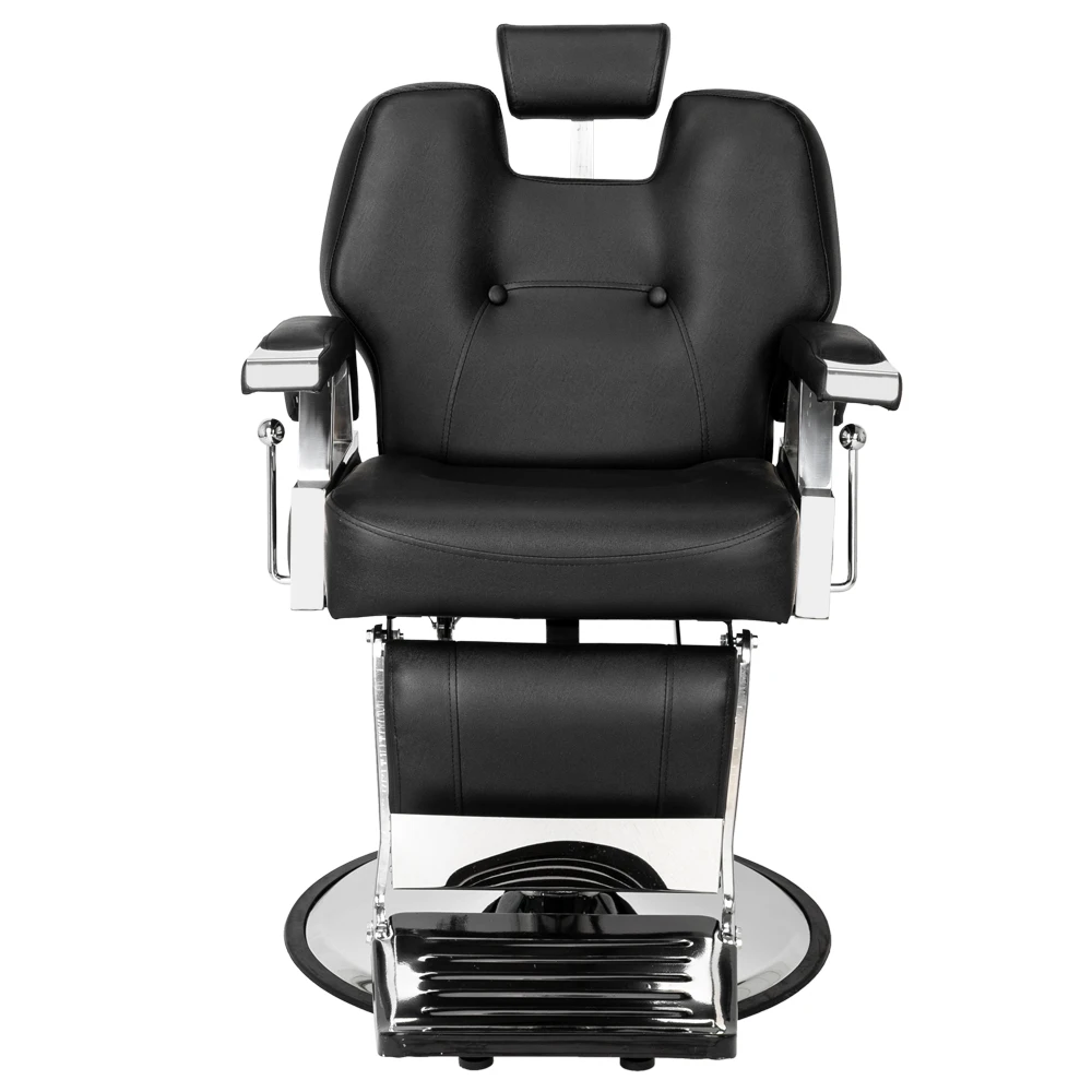Pvc Leather Case Stainless Steel Base Iron Footrest Disc With Footrest 150kg Black Hz-8706