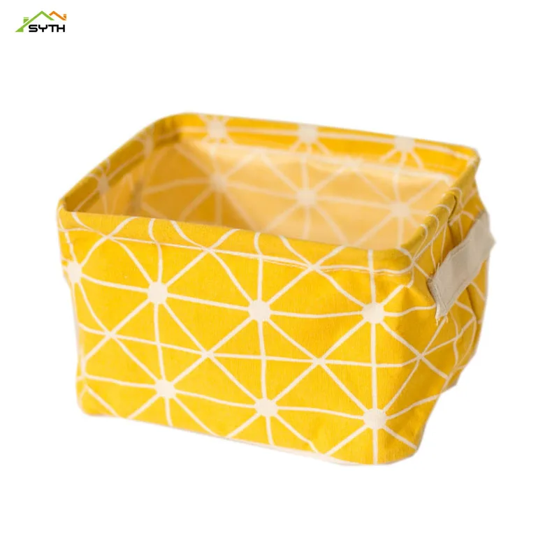 Высококачественная корзина для хранения из хлопка и льна ящик мелочей с ручкой