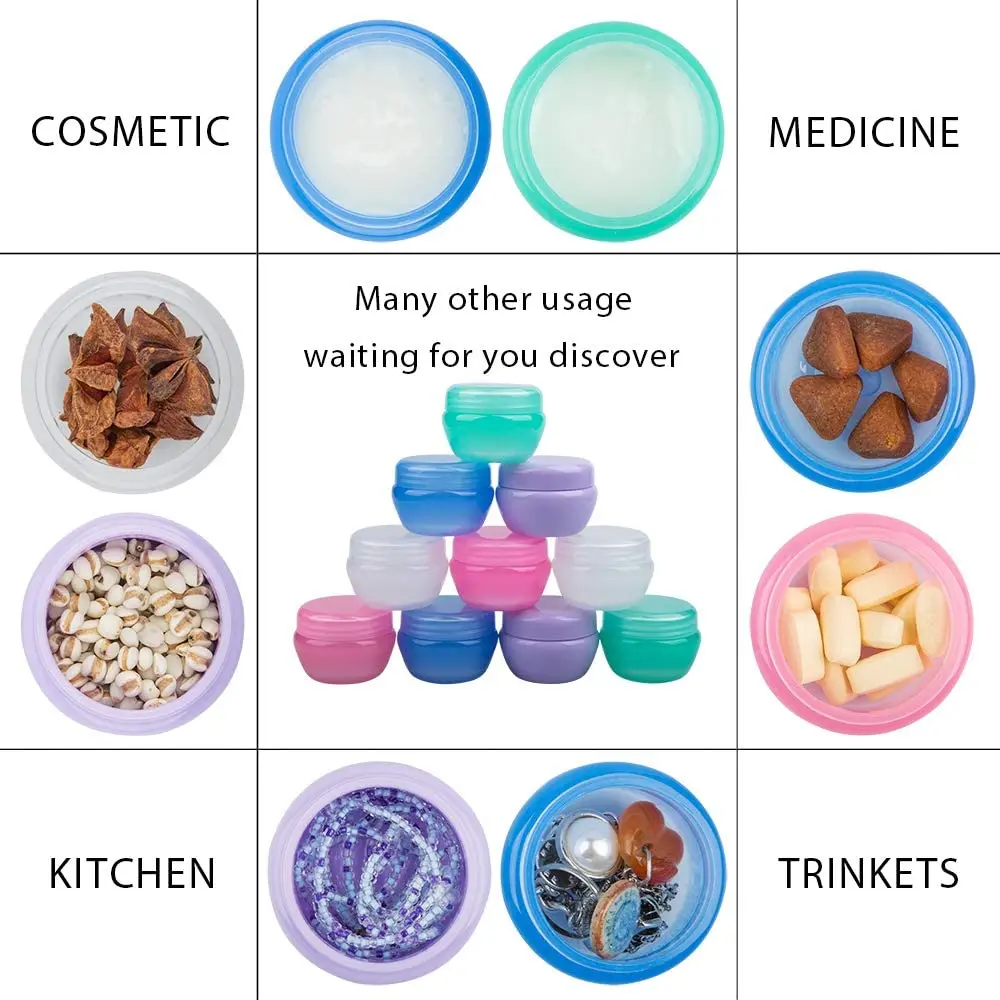

5Pcs Pack 5g/10g/20g/30g Empty Plastic Makeup Jar with Linner Lids ,Home Travel Face Cream Lotion Cosmetic Sample Container