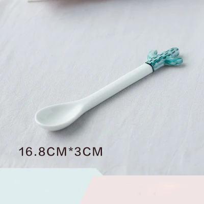 Long Spoon 2 1 шт., набор керамических ложек с милым КАКТУСОМ, ложка для кофе, молока, супа, фруктов, мороженого, десерта, чайных ложек, кухонные аксессуары, питьевые инструменты - Цвет: Long Spoon 2