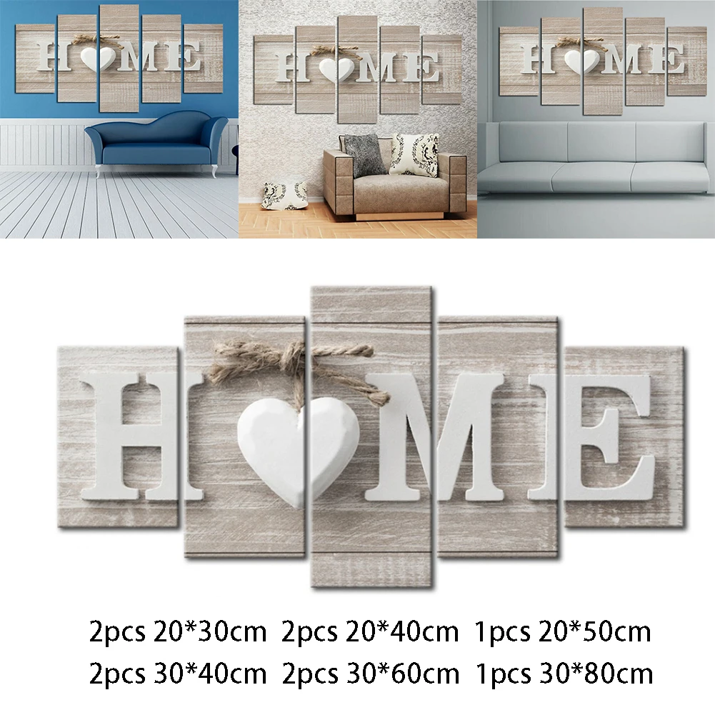 

Creative Canvas Print Painting 5pcs 1 set Canvas Print Painting Love Heart