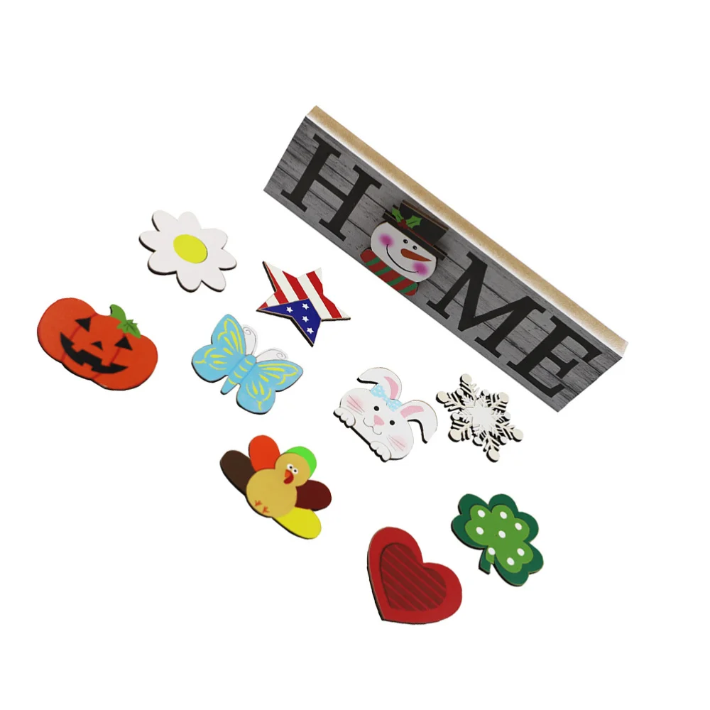 

1 Set Interchangeable Decorative Wooden Letters Aornments Festival Home Decors
