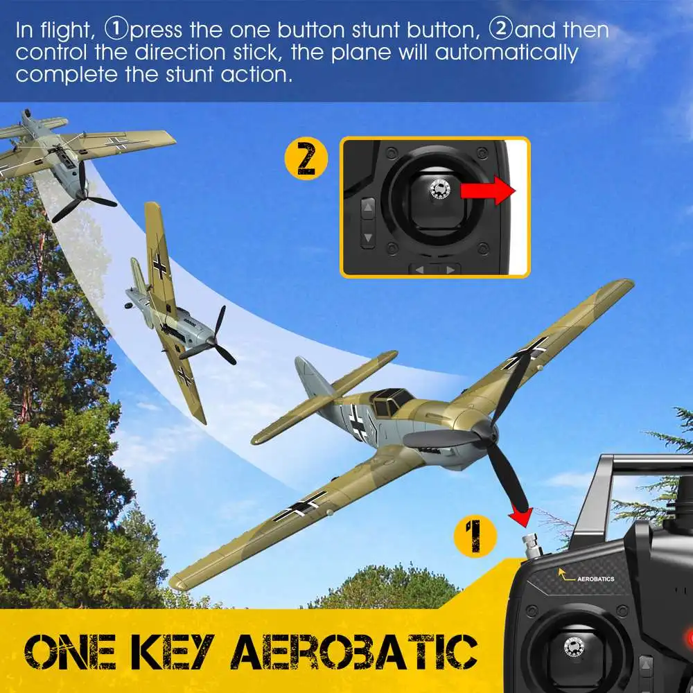 Eachine BF109 RC самолет 2 4 ГГц 4CH 400 мм Wingspan 6-осевой один ключ U-обратный аэробатический