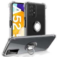 metal ring holder cover for samsung a 52 a52s case silicone transparent shockproof case on samsung galaxy a52 a72 a71 a51 cases
