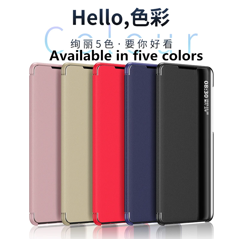 

Free shipping For VIVO V17 Pro Support Dormant Leather Case V15 V17 Y17 Y19 High Perspective Window Case
