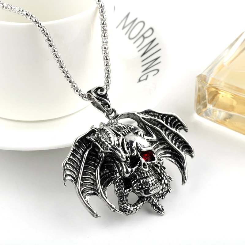 Ожерелья с черепом дракона птерозавра на Хэллоуин крутые пиратские панковские