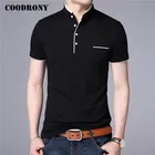COODRONY брендовая летняя футболка с коротким рукавом Мужская хлопковая футболка Homme деловая Повседневная футболка с воротником-стойкой мужская одежда C5100S
