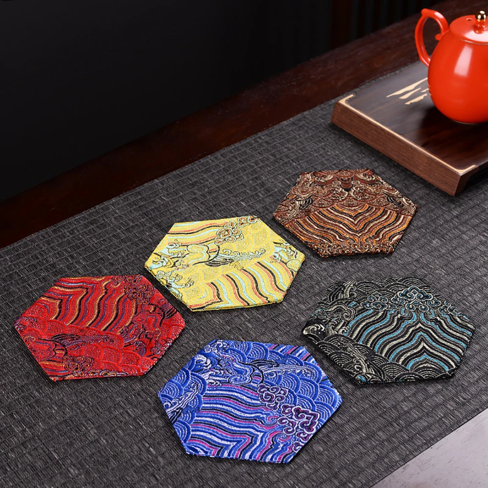 

ANDREWLEE 2PCs/Set Tea Coaster Potholder Cloth Coaster Zen Waterproof Cushion Table Mat Kung Fu Tea Ceremony Accessories