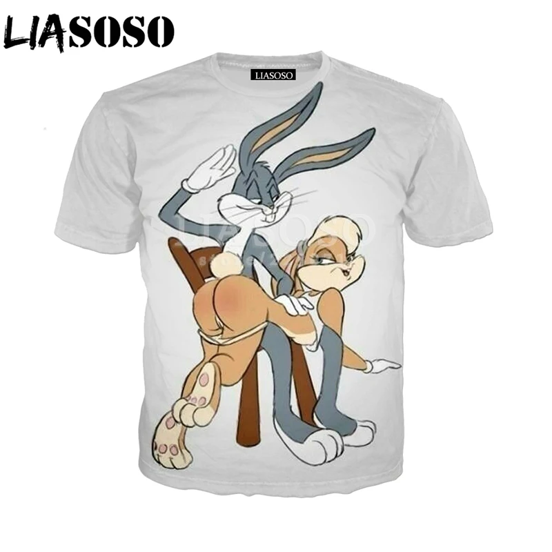 Футболка унисекс с коротким рукавом Модный свитшот 3D принтом аниме Багз Банни