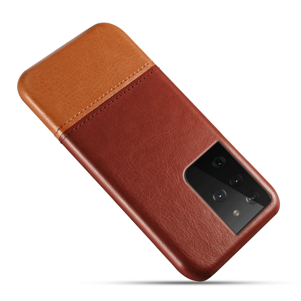 

for samsung s21 plus ultra mobile phone leather case back shell leather phone case