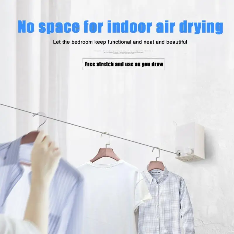 

Clothes Dryer Retractable Clothesline 4.2 Metre Clothes Line Indoor Outdoor Laundry Dryer Rack Clothes Line