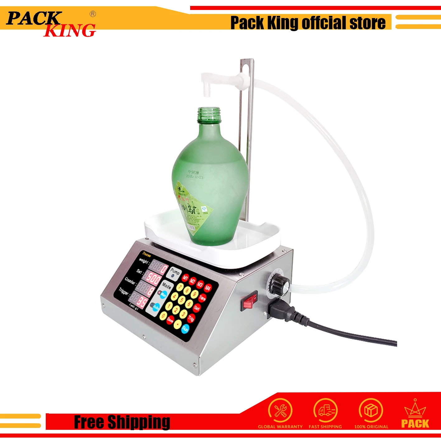 

Weighing Diaphragm Pump Filling Machine Electronic Scale Liquid Filler Oil Water Drink Wine Juice 10ml-3000ml Free Shipping