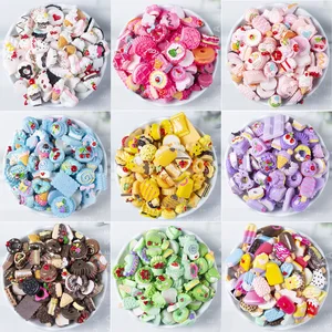 20 50pcs simulated resin mix ice cream cone donuts bread scrapbook diy craft kids accessories phone shell patches arts food toys free global shipping