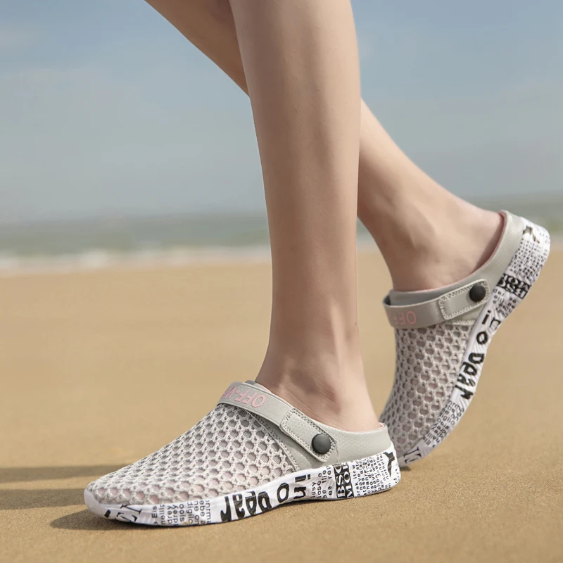 Мужские Пляжные шлепанцы с дырками сандалии для сада и пляжа Уличная обувь