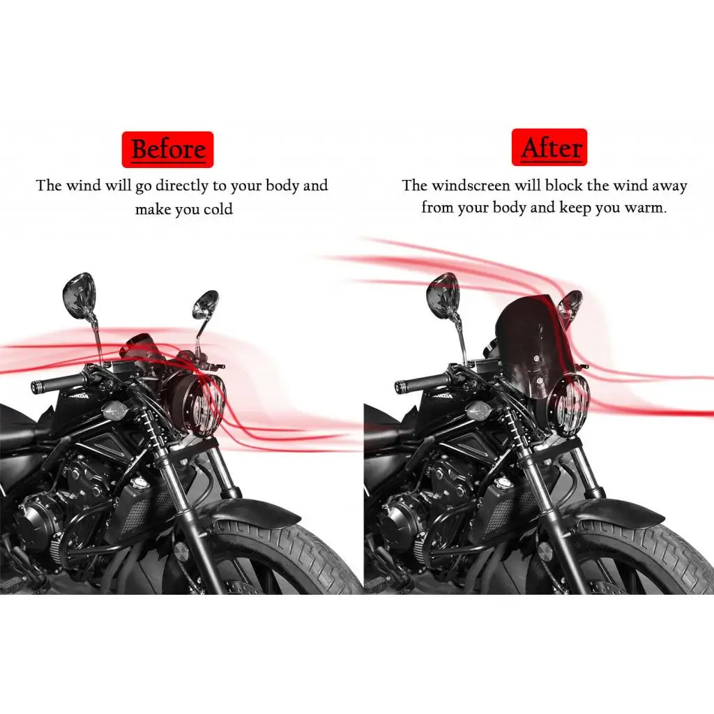 

Motorbike Windshield Windscreen Protector with Mount Bracket Fit for Honda Rebel CMX300 300 500 2018 2019 2021 Parts