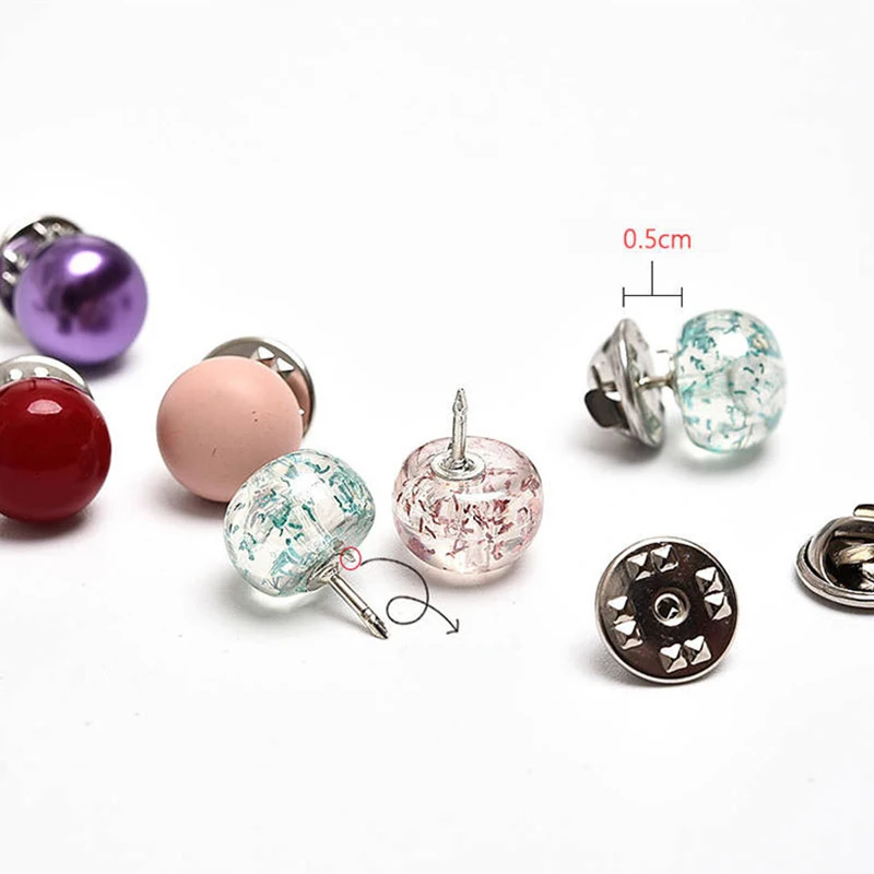 Transparent Gem Color Brooch Female Fashion Korean Jewelry Simple Clothes Fixed Small Buttons Scarf Bag Hat Pin Buckle Brooches |