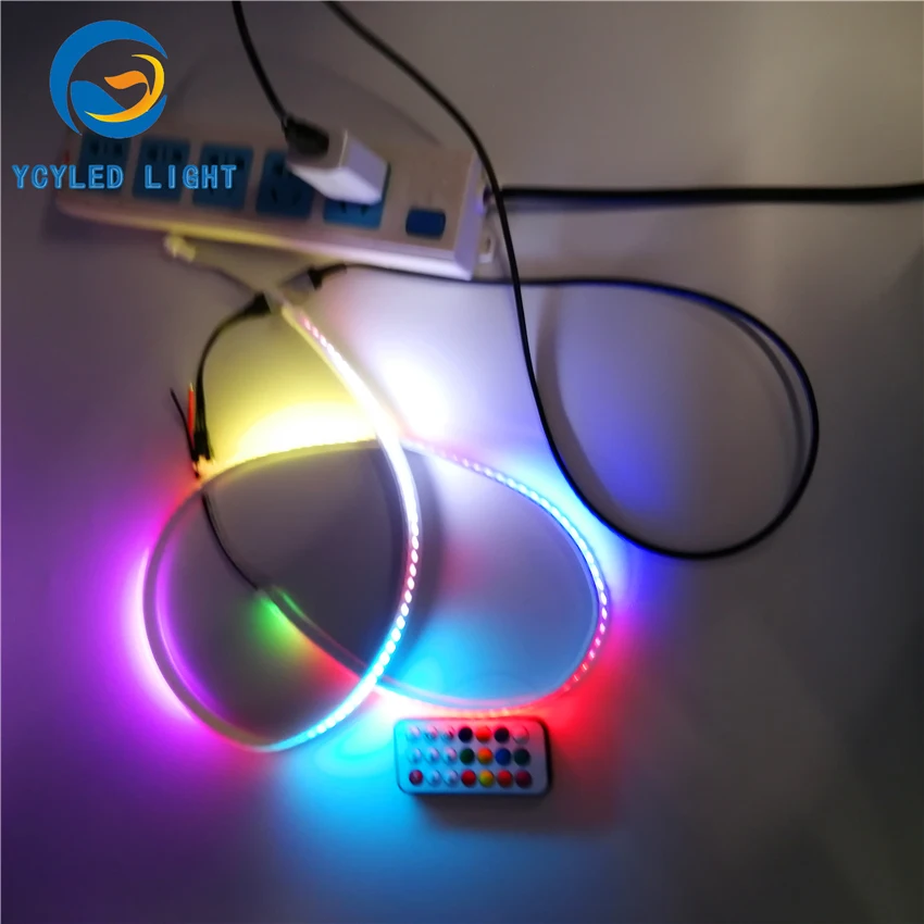 1 м 5 в usb ws2812b 144 светодиодов цифровой программируемый адресуемый 5050smd rgb Светодиодные полосы света ws2812 Светодиодная лента с радиочастотным пультом дистанционного управления