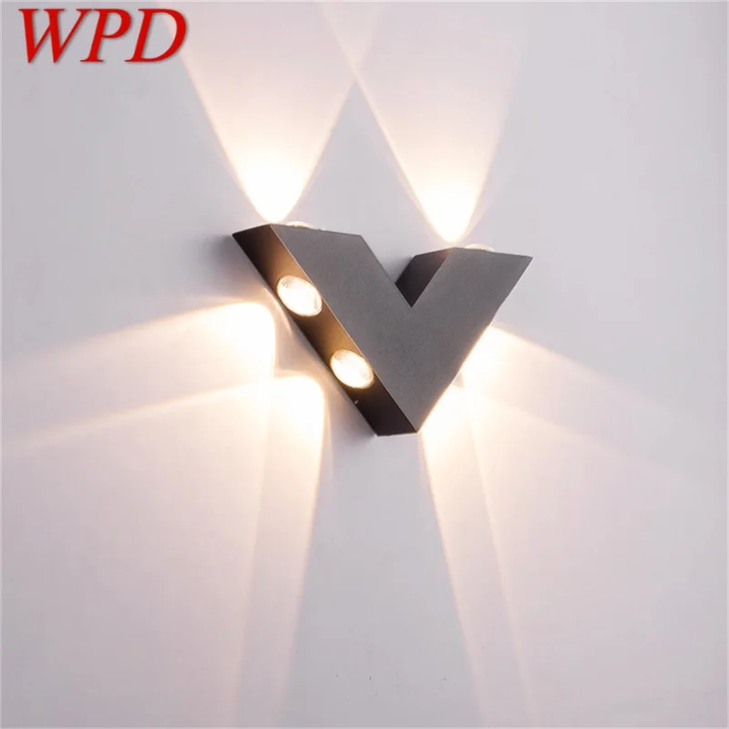 

WPD Wall Sconce V shape Outdoor Creative Light Waterproof Patio Modern LED Lamp Fixture For Home