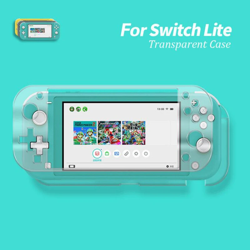Чехол 2019 для Nintendo Switch Lite Хрустальный чехол жесткий прозрачный из поликарбоната
