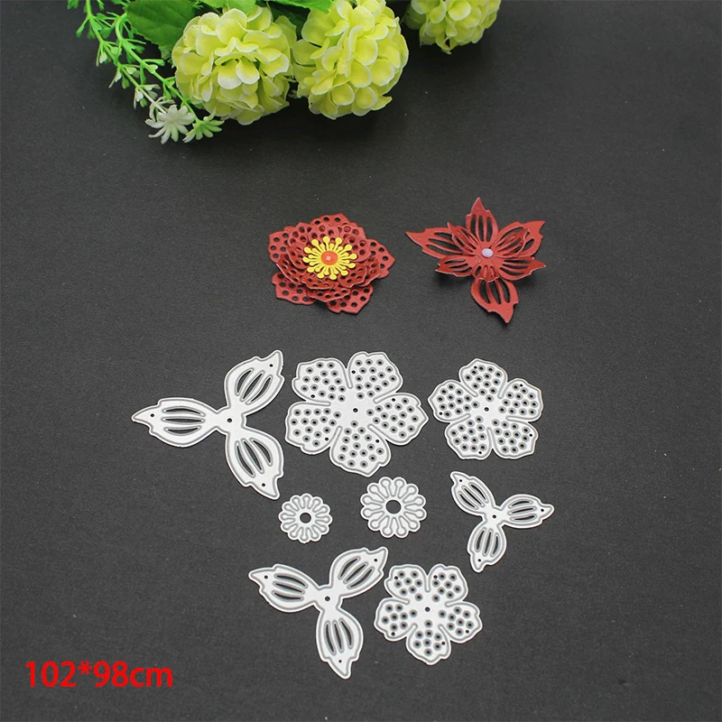 

2PCS 3D flowers Metal Cutting Dies Scrapbooking Photo Album Embossing Paper Card Making Decor Die Nouveau Arrivage 2020 New