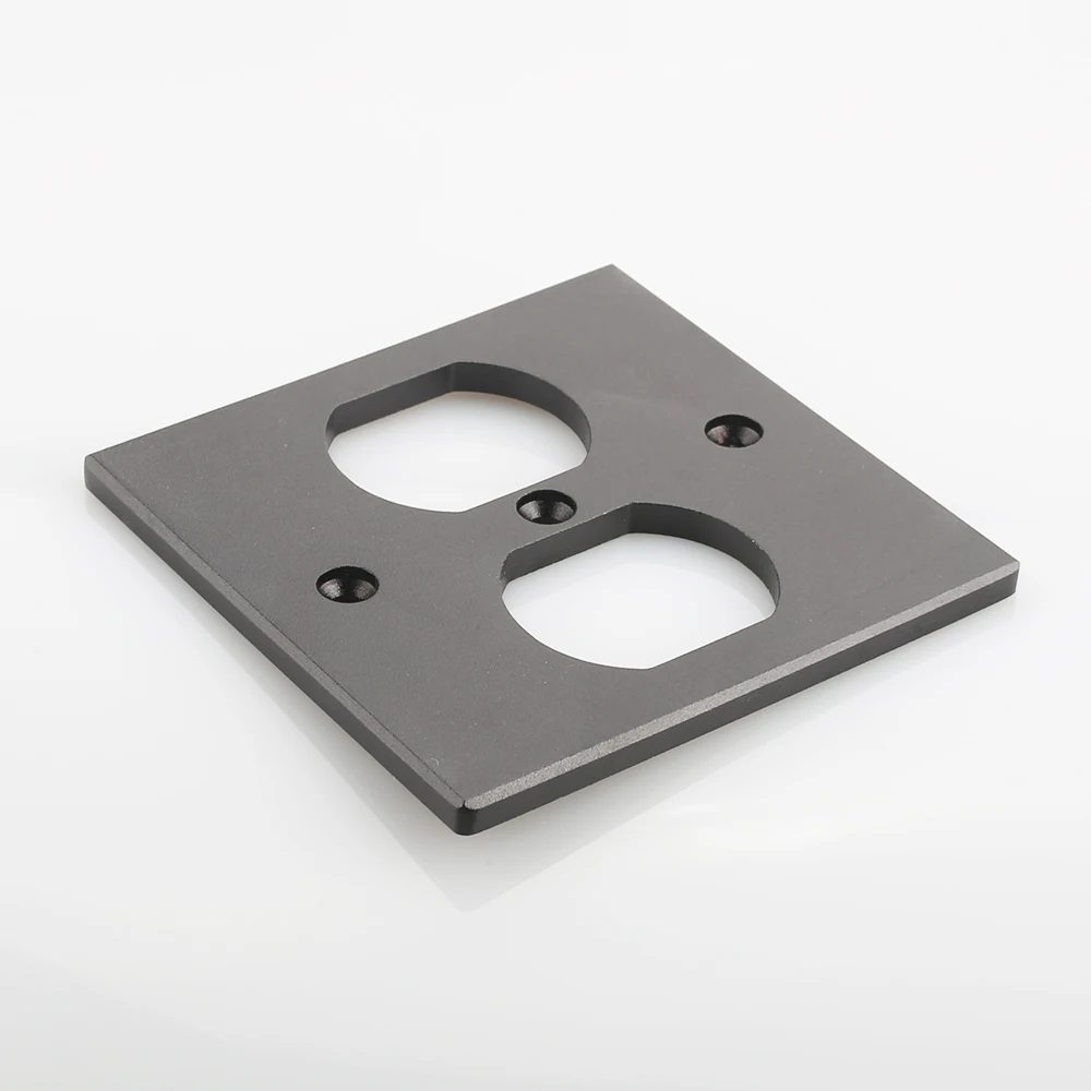 High Quality 1x US Socket AC Power Duple Receptacle Cover Outlet Wall Plate Panel 8.5x8.5cm black | Электроника