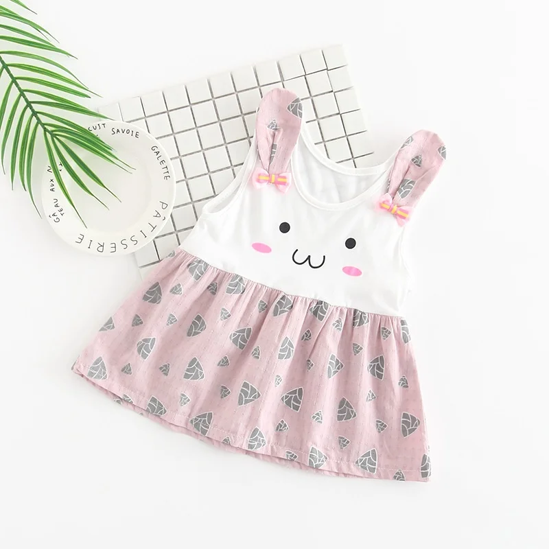 New Baby Girl Clothes Dress Casual Printed Patch Korean Summer Cotton Cute Soft Pretty Clothing Children Kids Dresses | Детская одежда