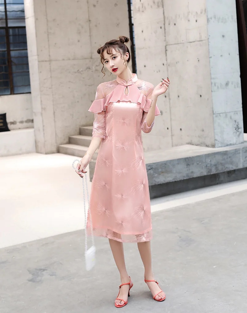 Женское кружевное платье Ципао для свадебной вечеринки 2019 | Тематическая одежда