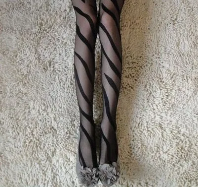 Женские пикантные колготки KASURE в полоску прозрачные сетчатые нейлоновые женские