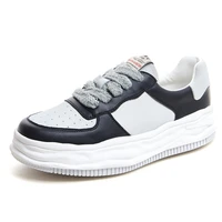 womens vulcanize shoes spring white black chunky sneakers for woman 2021 new female platform sneakers walking flats h0037
