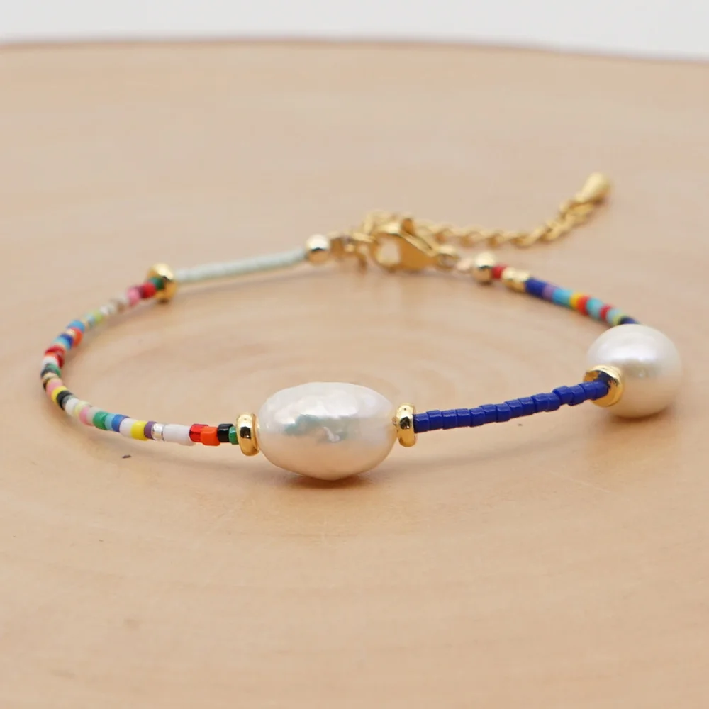 Браслет Go2Boho с пресноводным жемчугом женский браслет Миюки ремешок на руку в