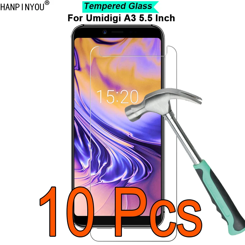 

10 шт./лот для Umidigi A3 5,5 дюйма твердость 9H 2.5D ультратонкое Закаленное стекло пленка защита для экрана