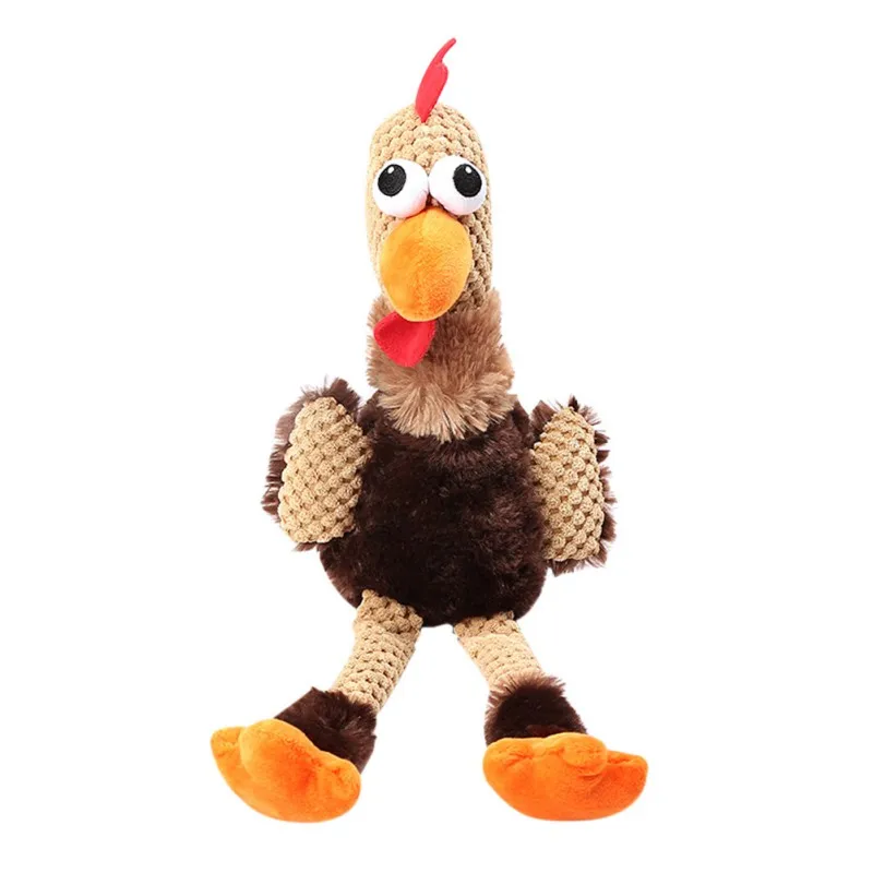 

2021 new best selling funny interactive pet dog fighting chicken shape chewing plush toy Dog squeak toy