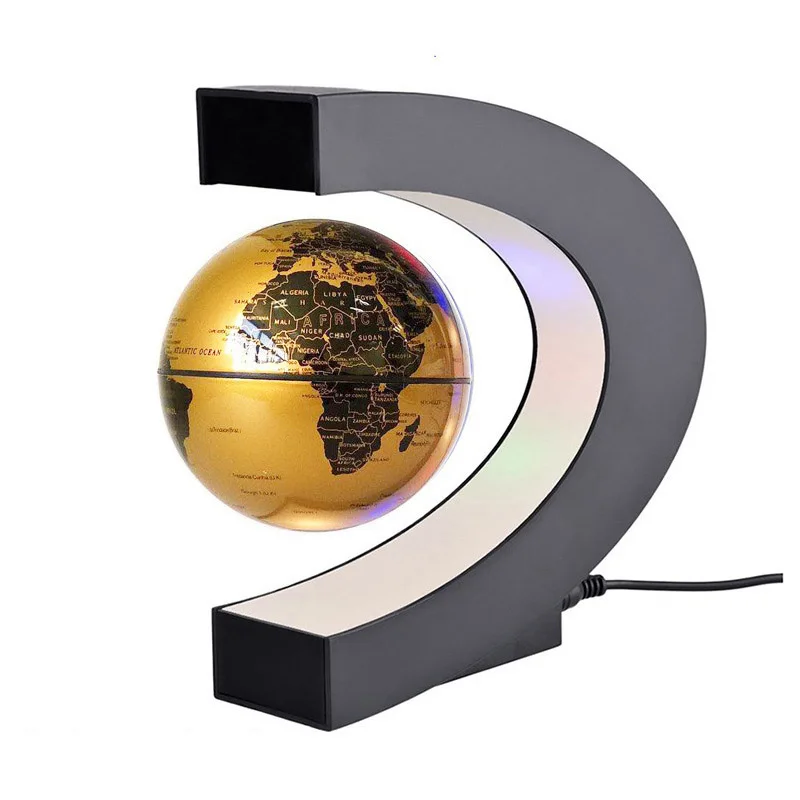 

Magnetic Levitation Floating Globe C-Shape Colorful LED World Map Home Desktop Table Decor Unique Geography Gifts