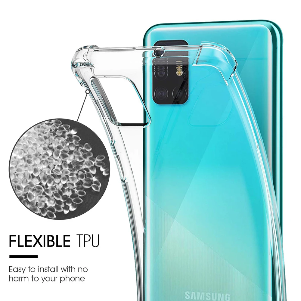 Shockproof Case for Samsung Galaxy A72 A71 A51 A42 A41 A31 A21s A11 M51 M31 M31s M21s M21 M12 M1 5G UW Silicone Back Cover Cases