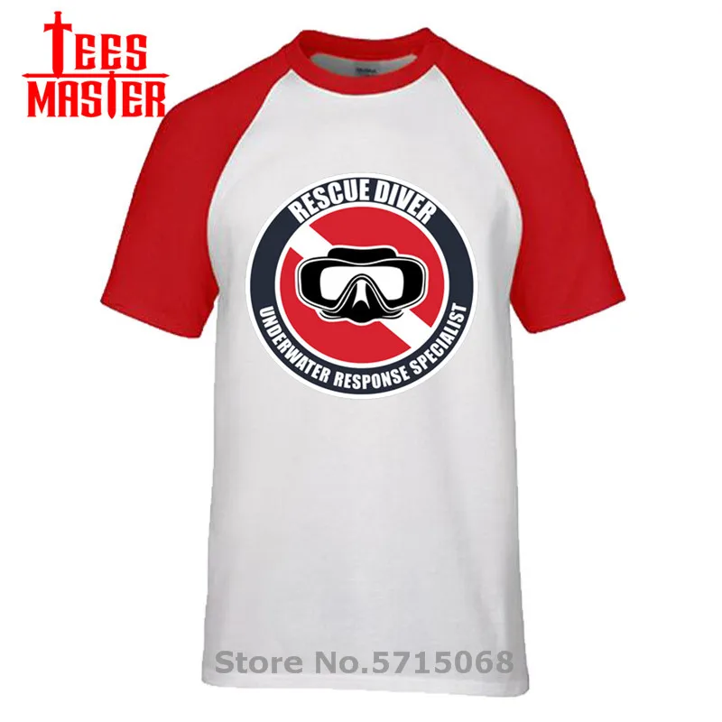 T Shirts short Sleeve Tee Tops Rescue Diver Printed Men's T-shirts Scuba Diving Series Male Vintage Vogue Clothing | Мужская одежда