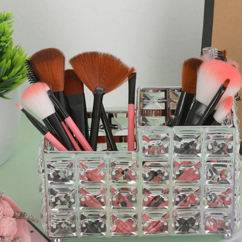 

HOT 1PC Nordic Crystal Makeup Brush Holder Desktop Eyebrow Pencil Storage Bucket Jewelry Cosmetic Organizer