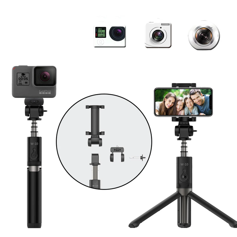 Antscope W10 Bluetooth мобильный телефон селфи палка gopro мини алюминиевый Автоспуск артефакт со штативом мобильный для IOS Android 28