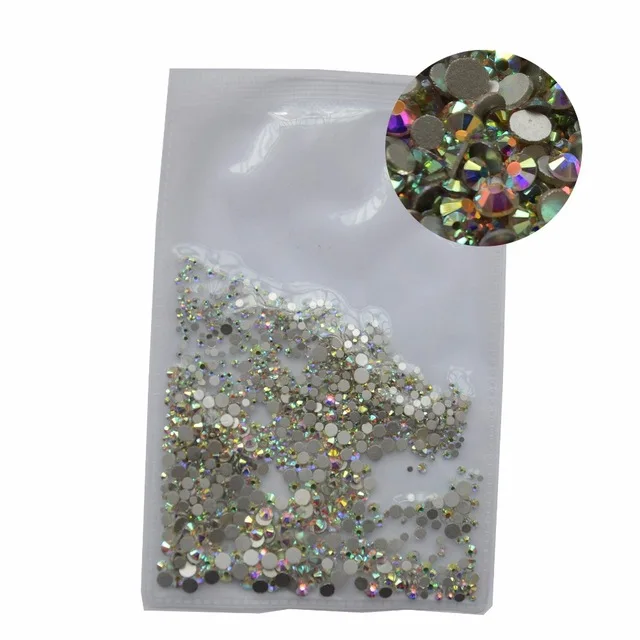 800 шт./упак. разные размеры: кристально чистый AB горячей фиксации плоская задняя