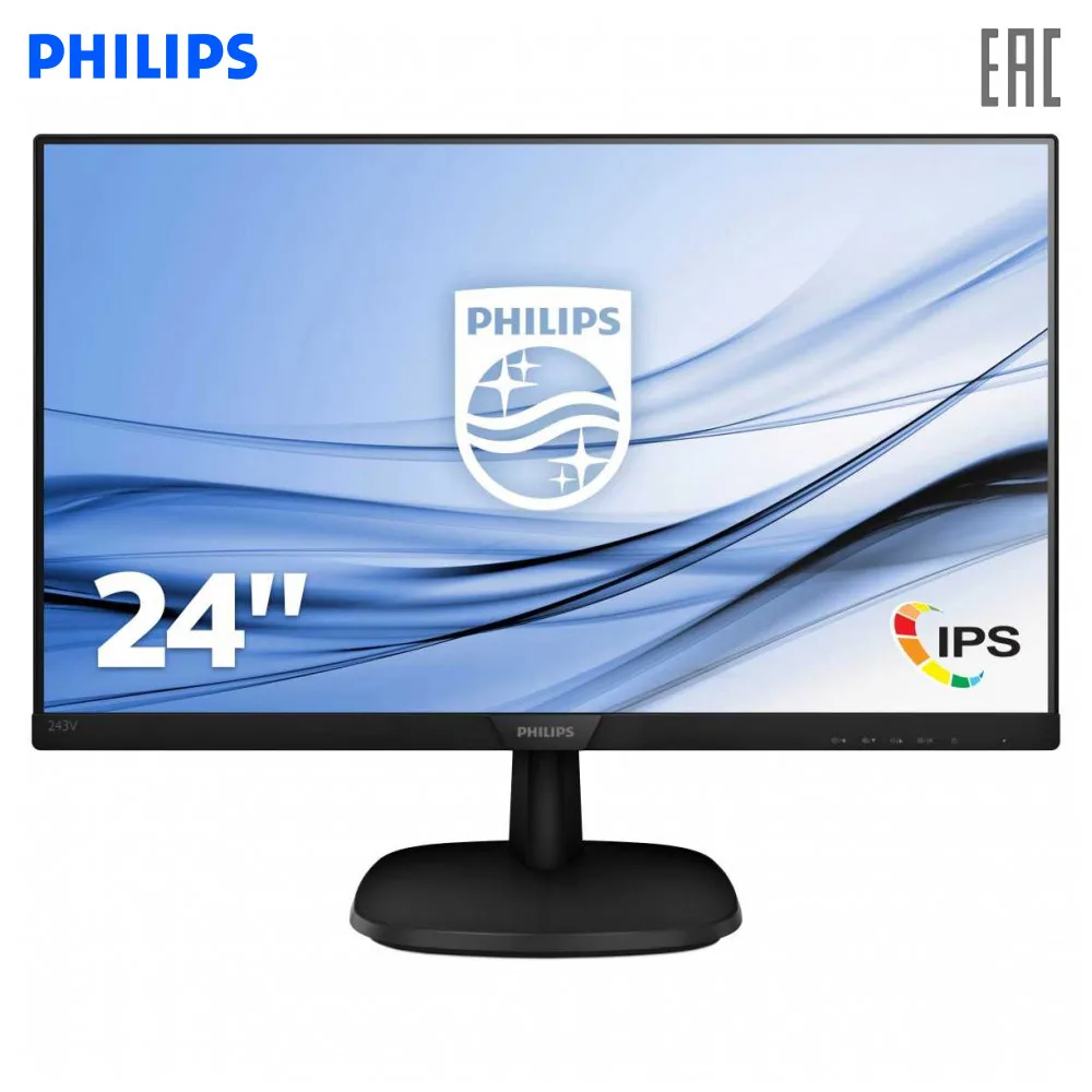 Монитор Philips 23.8'' 243V7QDSB (00/01)(FHD)IPS nonGLARE 250cd/m2 10М:1 VGA DVI HDMI Black|Мониторы| |