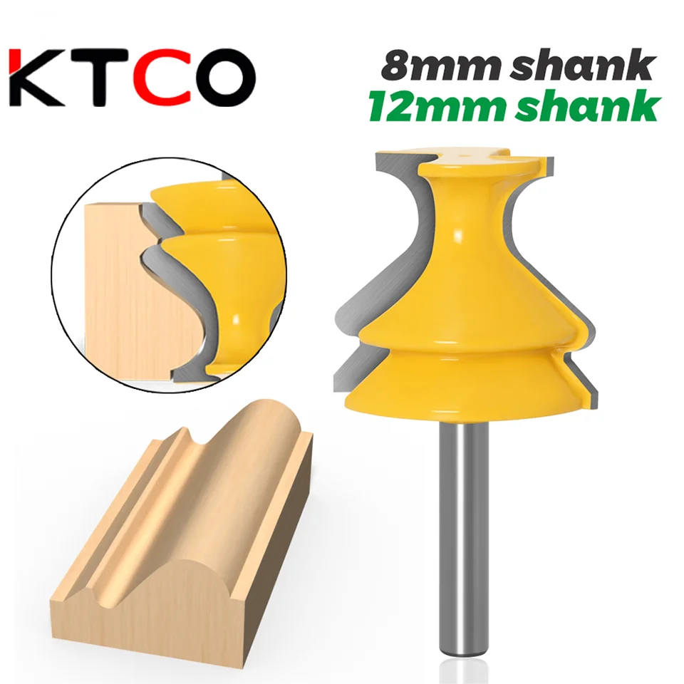 

KTCO 8mm Shank Architectural Molding Handrail Router Bits Face Mill Casing Base CNC Line Woodworking Cutters