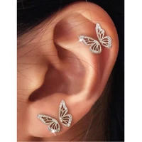 fashion butterfly stud earrings for women trend bohemian small piercing girls female metal earring sweet romantic jewerly am6000
